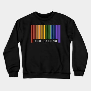 Gay Queer Barcode Pride You Belong Ally Aesthetic Lgbtq Crewneck Sweatshirt